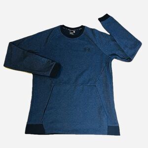 Under Armour Coldgear Crewneck Kangaroo Pocket Fleece Sweatshirt Blue Large